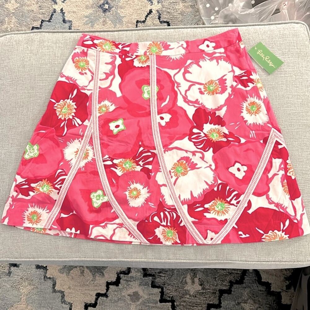 NWT Lilly Pulitzer Sonia A-Line skirt in Hotta Pink Cherry Begonias